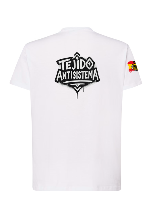 Camiseta de manga corta blanca (Con bandera)