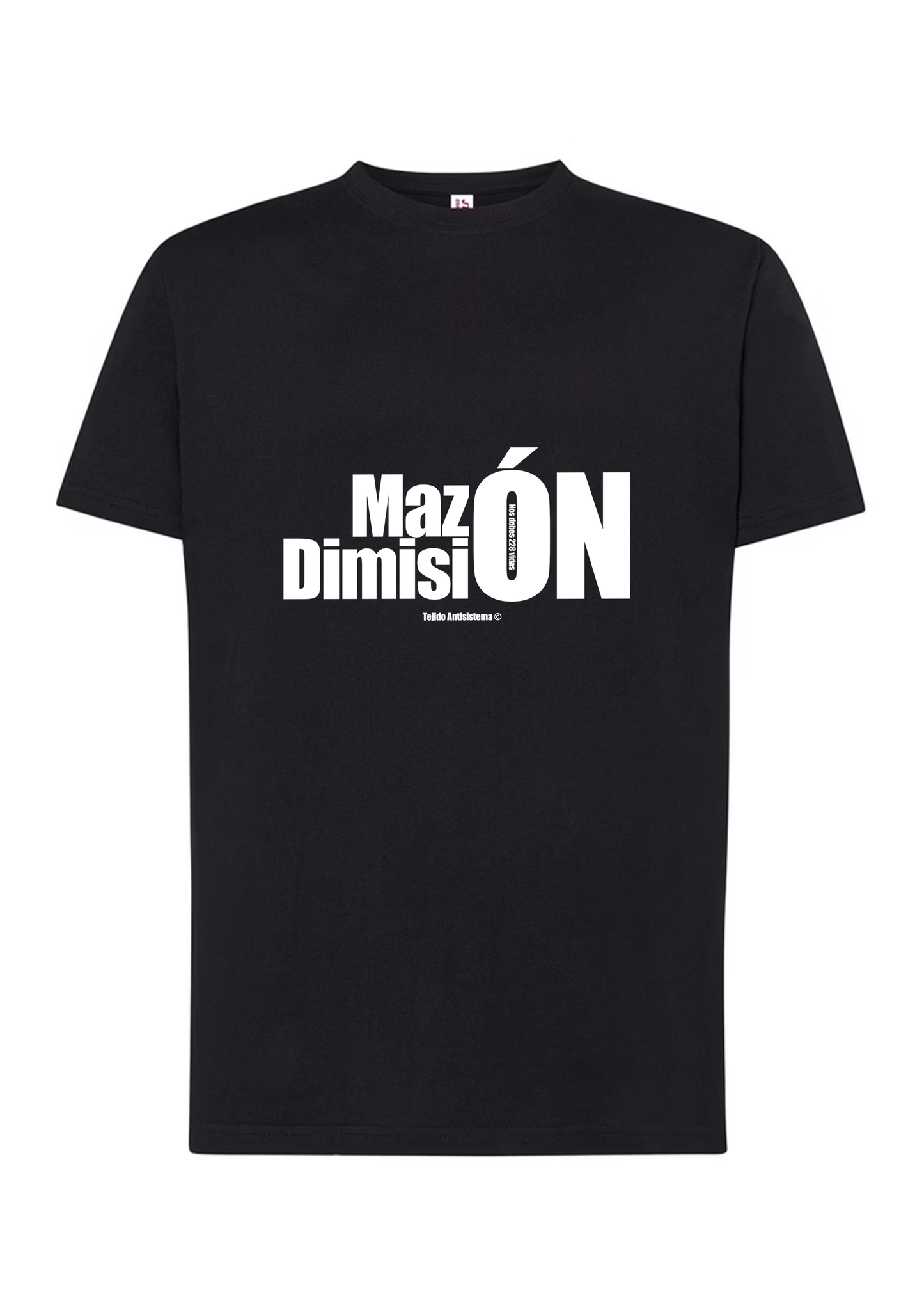 Camiseta de manga corta negra "Mazón Dimisión 2"