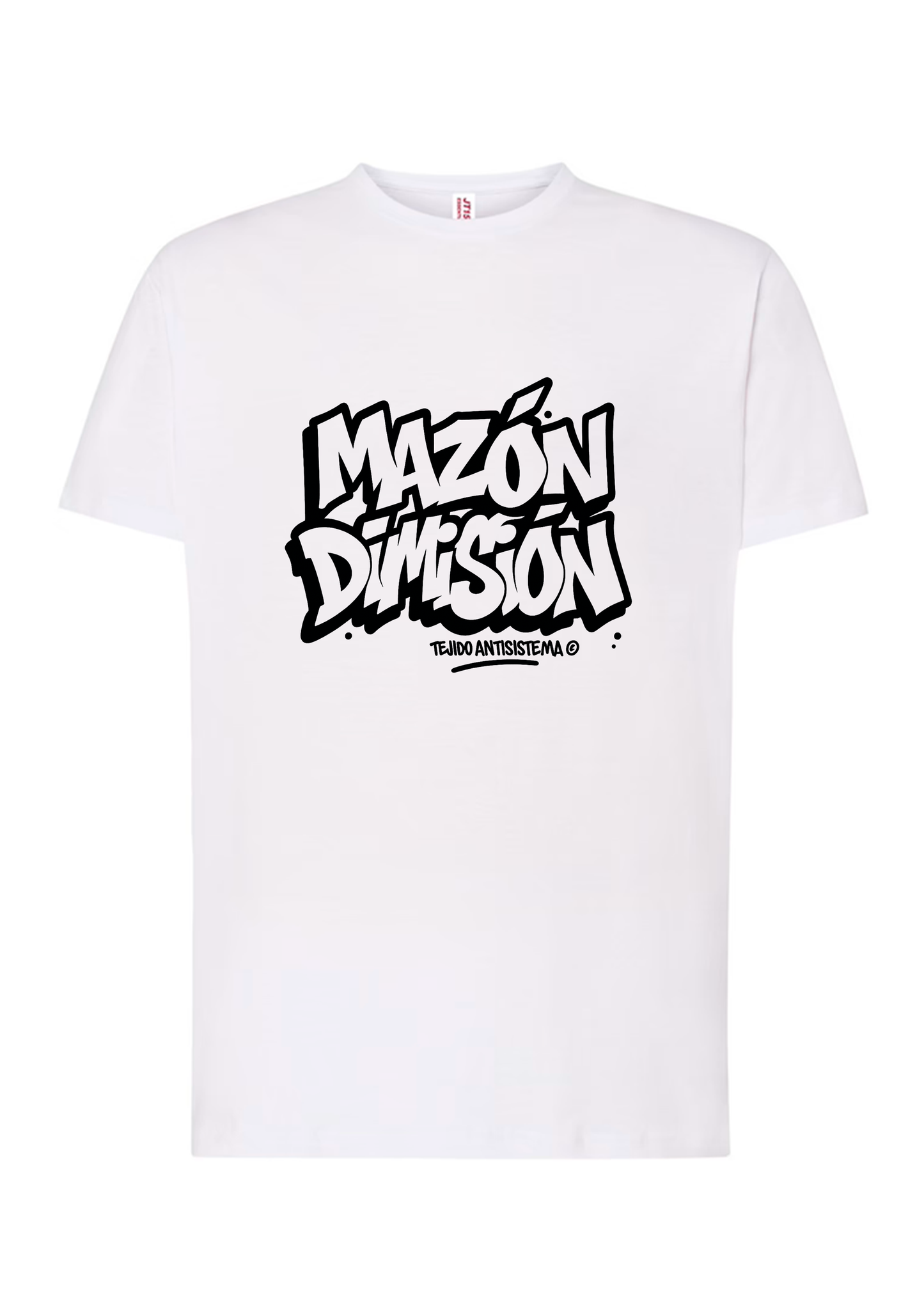 Camiseta de manga corta blanca "Mazón Dimisión"