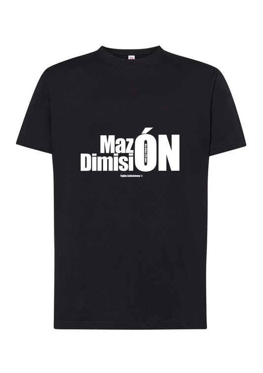 Camiseta de manga corta negra "Mazón Dimisión 2"