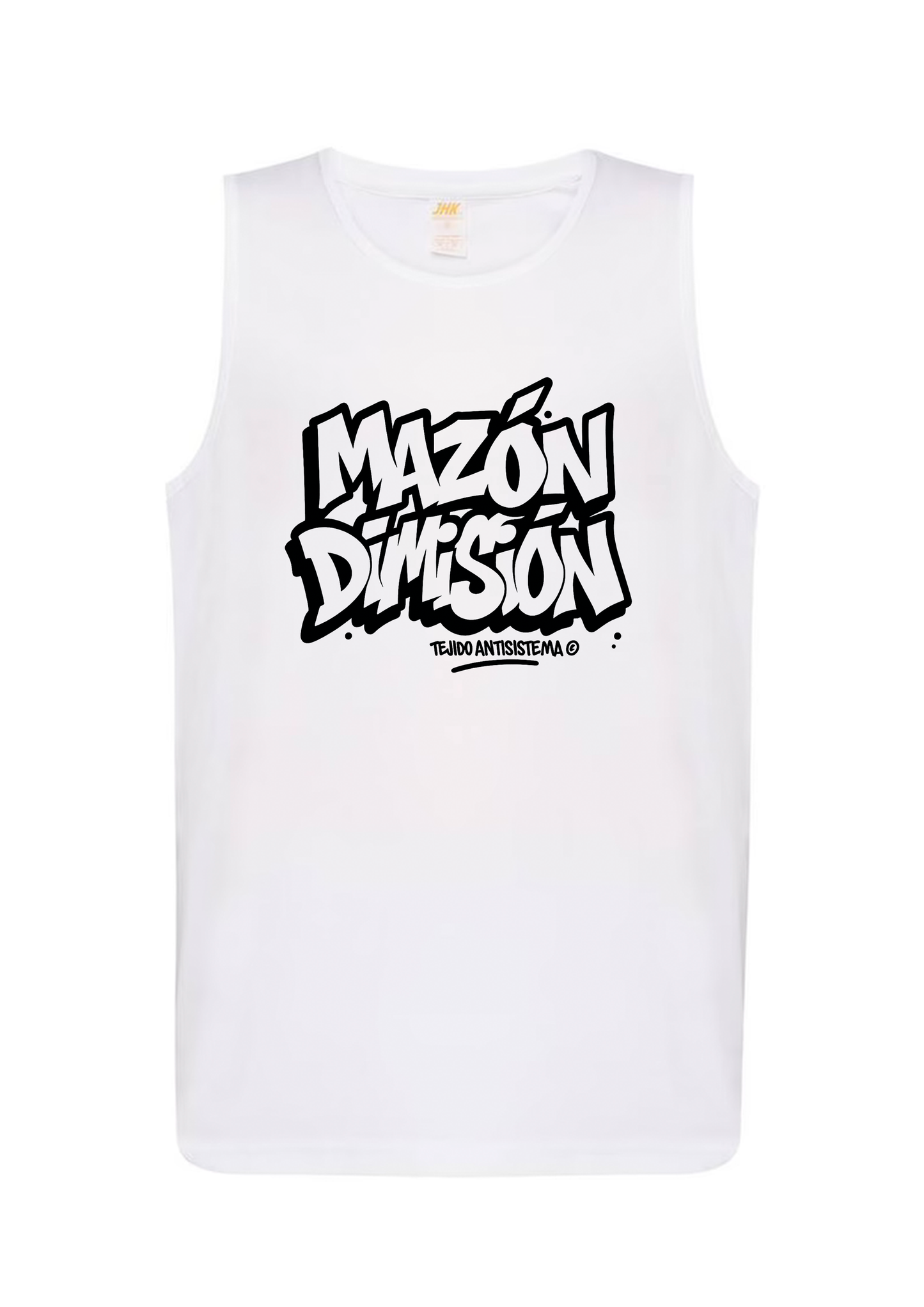 Camiseta de tirantes blanca "Mazón Dimisión"
