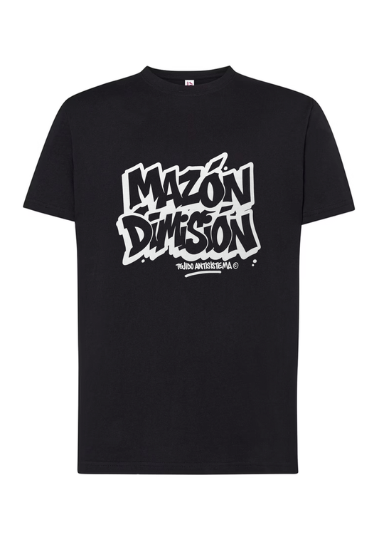 Camiseta de manga corta negra "Mazón Dimisión"