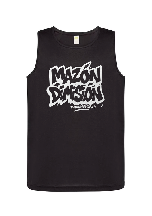 Camiseta de tirantes negra "Mazón Dimisión"